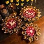 ZEN IMPEX Premium Set of 3 Diya Shape Flower Decorative Urli Bowl for Home Handcrafted Bowl for Floating Flowers and Tea Light Candles Home,Office and Table Decor| Diwali Decoration Items for Home