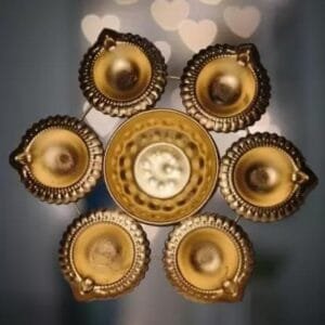 Diya Round Shape Flower Decorative Urli Bowl