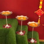 ZEN IMPEX Metal Pack of 3 Decorative Urli Bowl for Home Decor with Stands Floating Flowers Home Decor Item Decoration Items for Home Decor Bedroom Center...