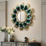 Zen IMPEX Metal Iron Willow Mirror Decor Decorative Wall Art/Sculpture for Home Living Room/Bedroom/Office (30X2X30 Inches)