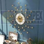 ZEN IMPEX Analog Wall Clock,Beautiful Stunning Gold Finish,Standard Look,Touch of Sophistication to Your Decor. Ideal for Home or Office use.48 * 48 cm