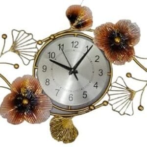 Zen IMPEX Iron Hanging Wall Clock Perfect Modern Design with Heavy Metal Body, Multicolor (37 X 20 Inch) Orange