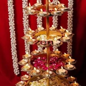 4 Tier brass urli