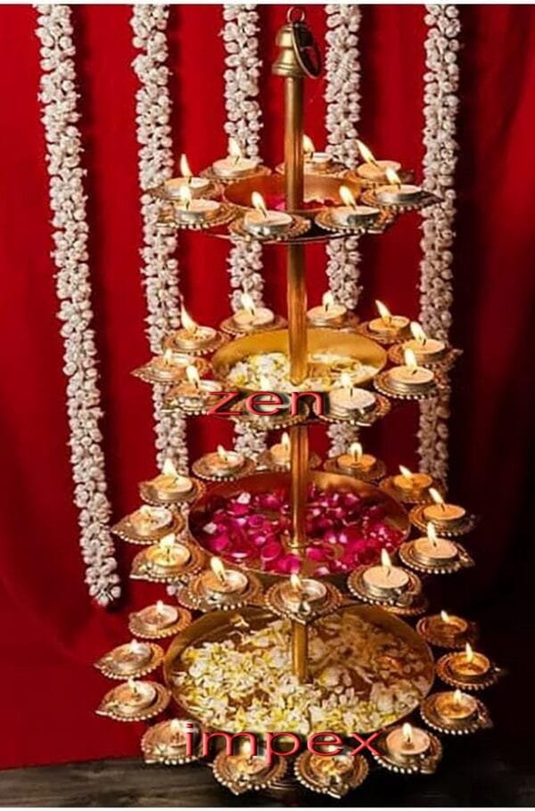 4 Tier brass urli