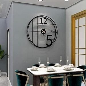 ZEN IMPEX Premium 24inch Metal WallZEN IMPEX Clock Decorative Iron Metal Hanging Wall Clock for Home/Living Room/Bedroom/Hall/Dining Hall [24inch] (Black)
