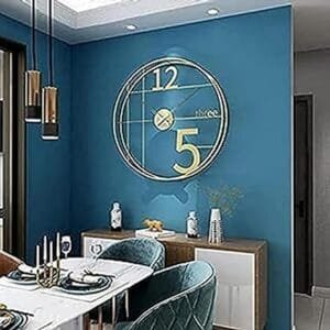 ZEN IMPEX Premium 24inch Metal WallZEN IMPEX Clock Decorative Iron Metal Hanging Wall Clock for Home/Living Room/Bedroom/Hall/Dining Hall [24inch] (Gold)