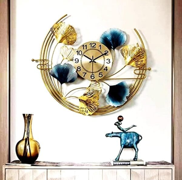 ZEN IMPEX Premium Time Floral Decorative Iron Metal Hanging Wall Clock for Farm House/Living Room/Bedroom/Hall/Dining Hall (24 X 1 X 24 Inch,Multi Color)