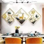 ZEN IMPEX PREMIUM Metal Deer Frame Design Wall Art [Size 60x24 inch, Multicolour Finish]