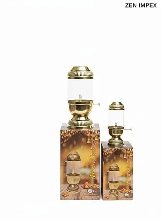Premium Brass Akhand Jyoth with Glass Chimney for Diwali Pooja - Image 6