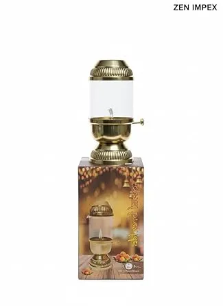 Premium Brass Akhand Jyoth with Glass Chimney for Diwali Pooja - Image 7