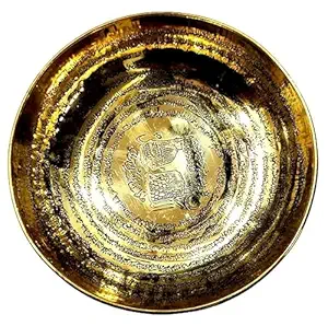 “ZEN IMPEX Islamic brass bowl (barkati/karamati pyali) engraved with Surah Yaseen Shareef, used for spiritual healing and relief from illness, fever, and headache, includes taweez for protection and blessings.”