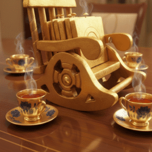 wooden coaster set, antique chair coaster, handcrafted coasters India, golden wooden coasters, tea coffee drink coasters, home décor accessories, miniature chair holder, table coaster for dining, office desk coasters, decorative coaster gift, coaster set for restaurant, vintage tableware, handmade wooden coaster set, wooden drink coasters, gift for housewarming, premium table décor, wooden coaster holder, antique home décor, coaster set for kitchen, stylish coasters for tea and coffee